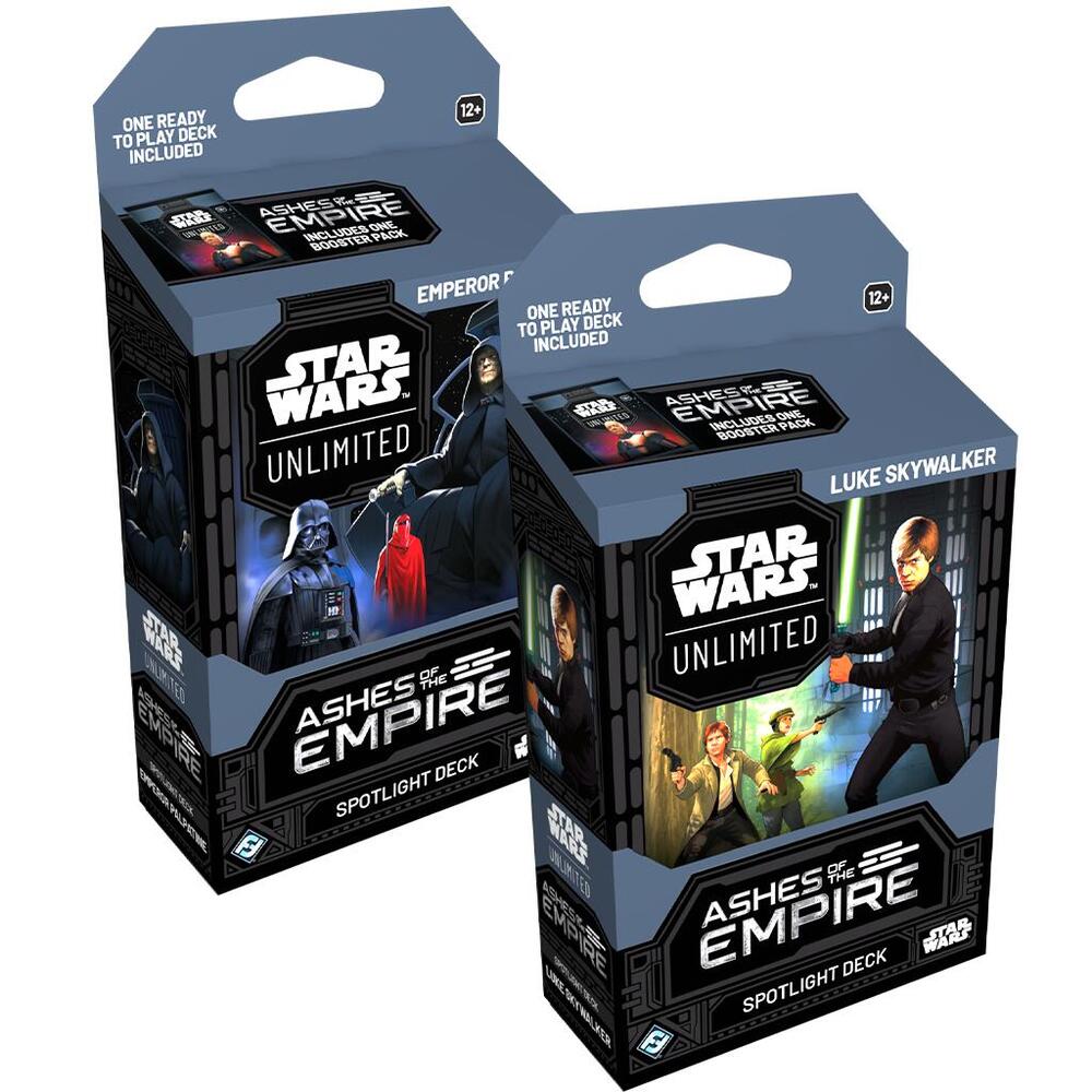 PRE-ORDER: Star Wars Unlimited Secrets of Power Spotlight Deck Bundle: Luke Skywalker & Chancellor Palpatine